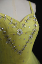 Vintage 1950s Yellow Sequin Tulle Cocktail Dress