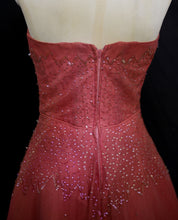 Vintage 1950s Raspberry Silk Tulle Sequin Dress