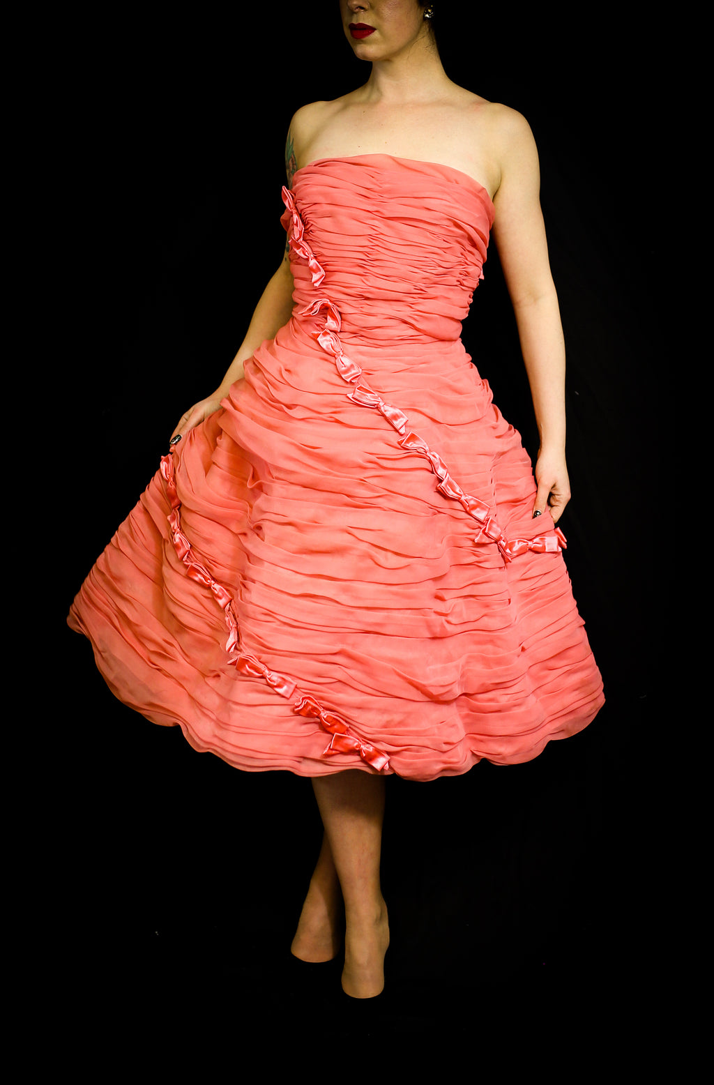 RESERVED Vintage 1950s Pink Candyfloss Cocktail Dress