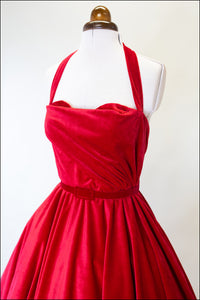 Crimson - Red Velvet Ballgown Dress