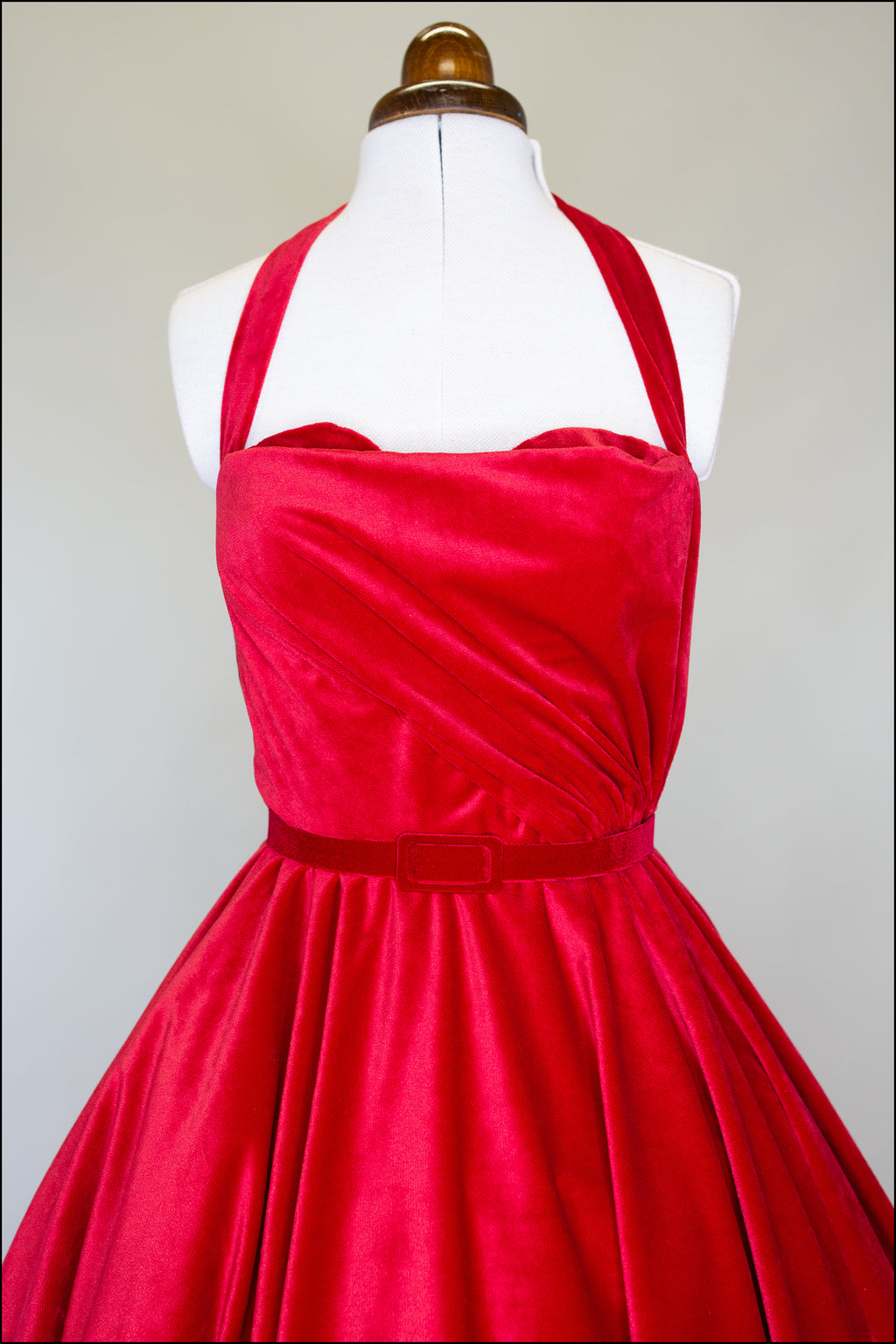 Crimson - Red Velvet Ballgown Dress