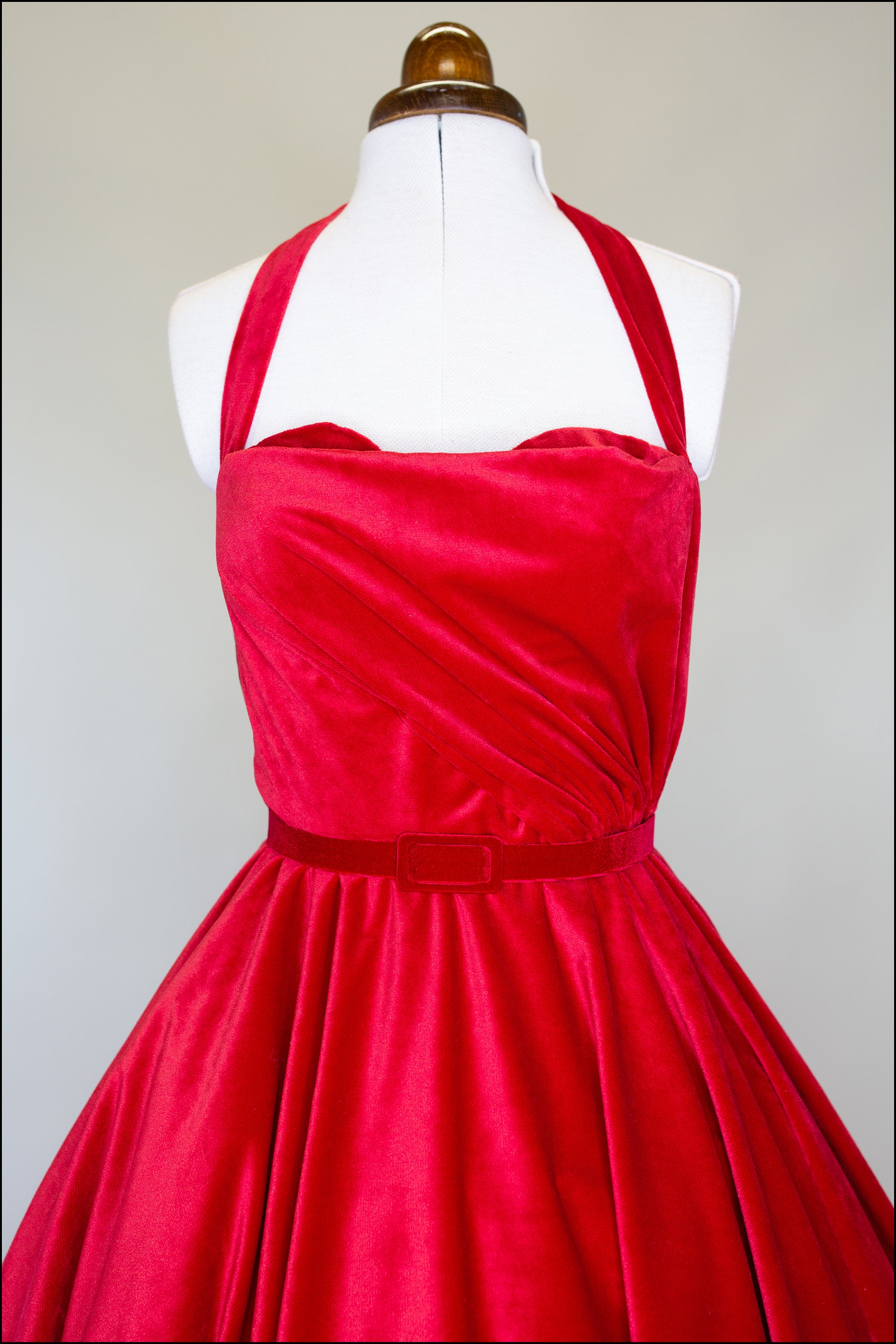 Crimson - Red Velvet Ballgown Dress