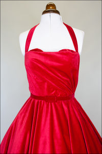 Crimson - Red Velvet Ballgown Dress