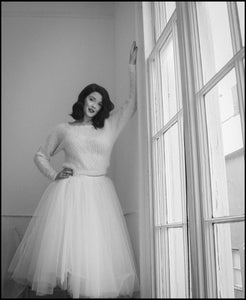 Ivory Tulle Ballet Midi Skirt