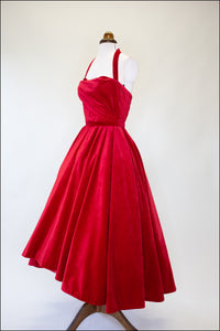 Crimson - Red Velvet Ballgown Dress