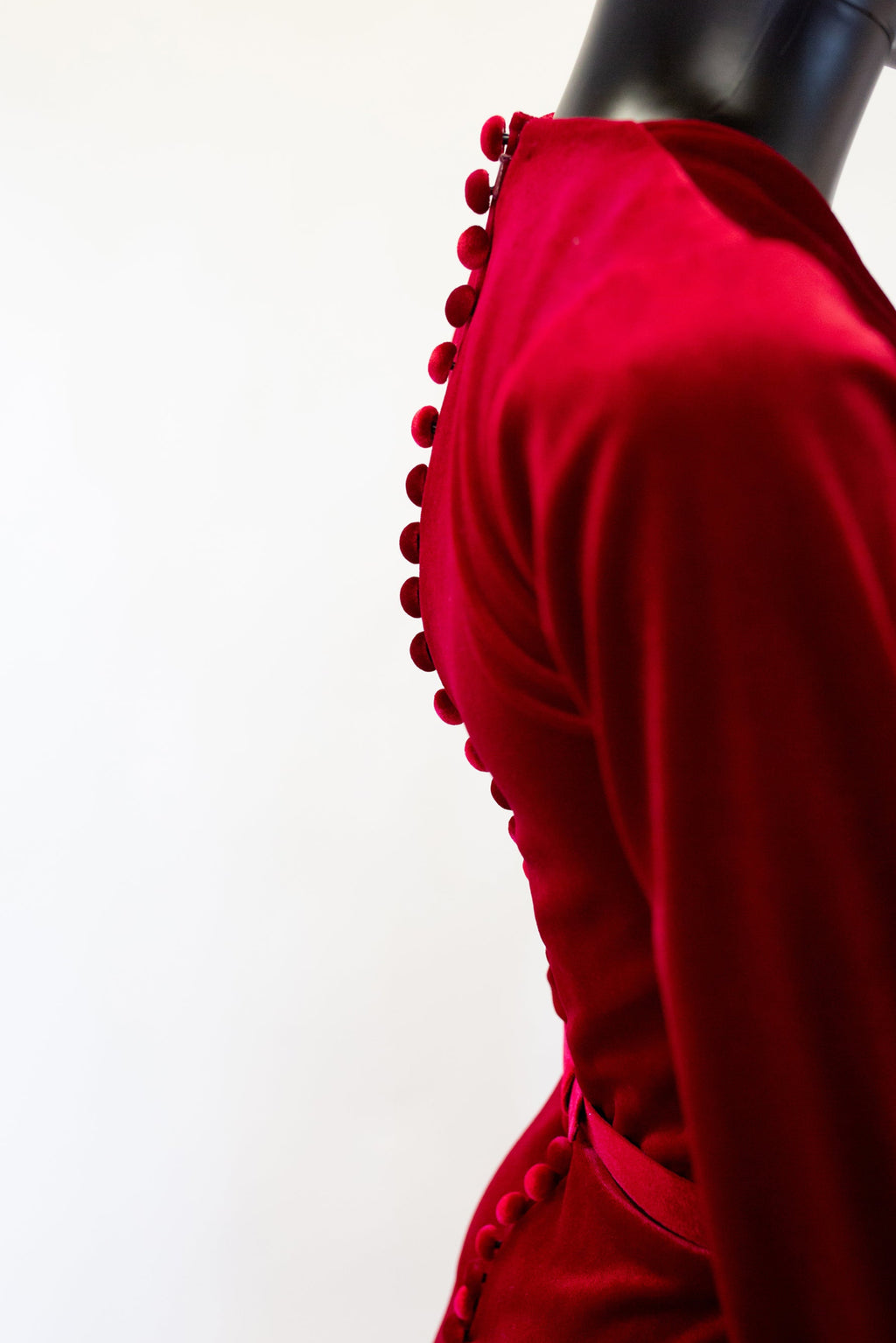 Myrna - Red Velvet Old Hollywood Gown