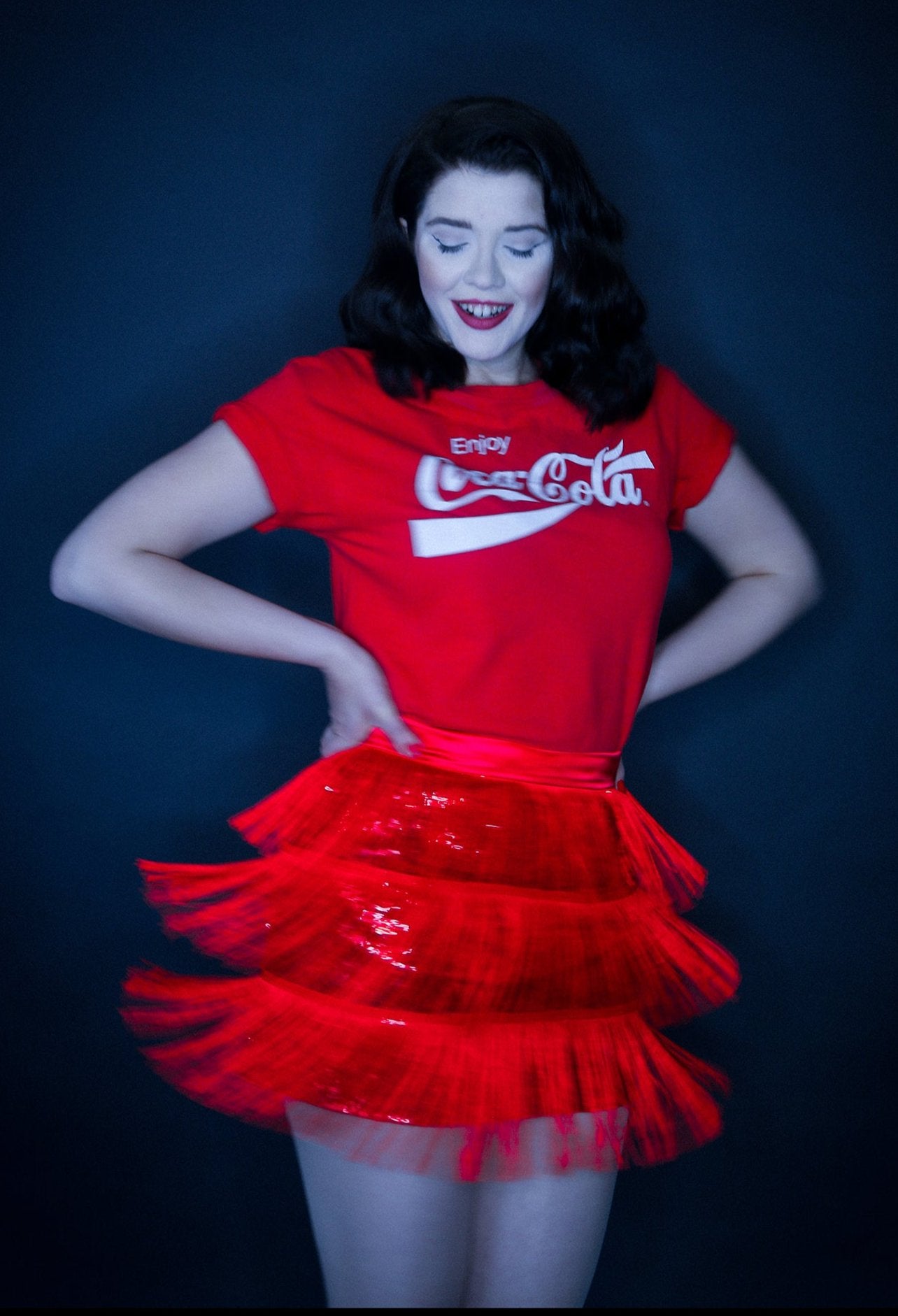 red sequin fringed mini skirt Alexandra King