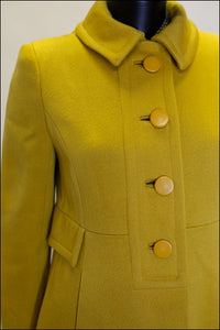 Vintage 1960s Yellow Wool Coat Suit