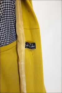 Vintage 1960s Yellow Wool Coat Suit
