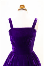 RESERVED Vintage 1950s Purple Velvet Dress (As Is)