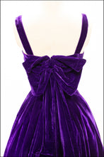 RESERVED Vintage 1950s Purple Velvet Dress (As Is)