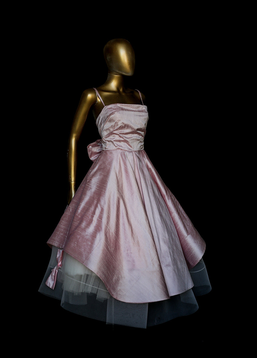 Blush silk deals gown