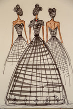 Gingham - Black and White Cotton Ballgown Dress - S