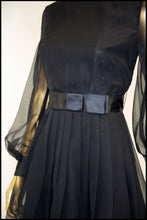 Vintage 1960s Black Chiffon Mini Dress
