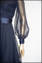 Vintage 1960s Black Chiffon Mini Dress