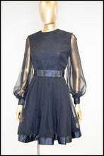 Vintage 1960s Black Chiffon Mini Dress