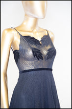 Vintage 1970s Black Tulle Frank Usher Maxi Dress