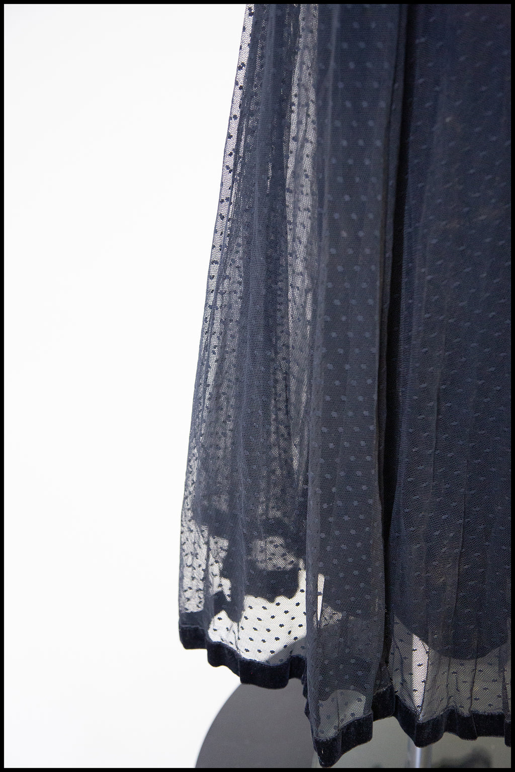 Vintage 1970s Black Tulle Frank Usher Maxi Dress