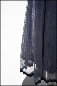 Vintage 1970s Black Tulle Frank Usher Maxi Dress