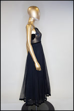 Vintage 1970s Black Tulle Frank Usher Maxi Dress