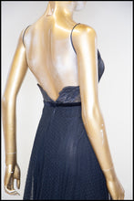 Vintage 1970s Black Tulle Frank Usher Maxi Dress