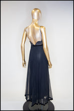Vintage 1970s Black Tulle Frank Usher Maxi Dress