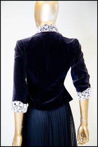 Vintage 1940s Black Velvet Evening Jacket