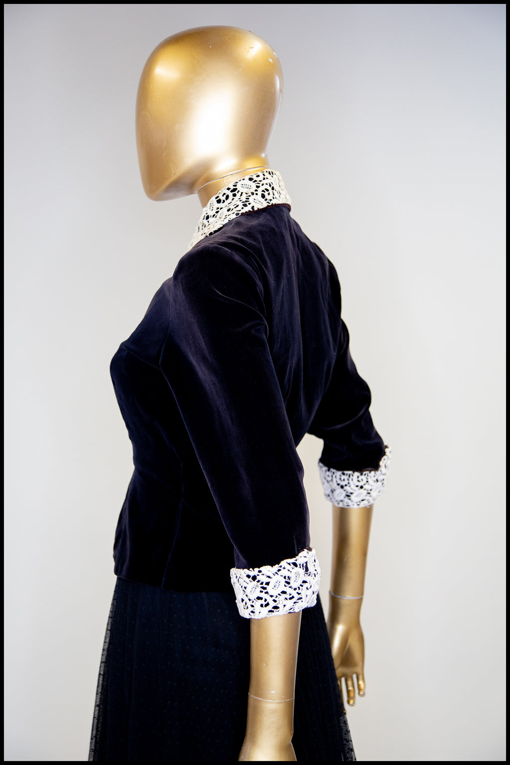 Vintage 1940s Black Velvet Evening Jacket