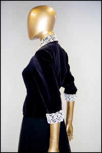 Vintage 1940s Black Velvet Evening Jacket