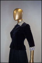 Vintage 1940s Black Velvet Evening Jacket