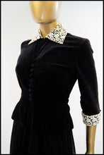 Vintage 1940s Black Velvet Evening Jacket