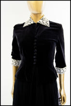 Vintage 1940s Black Velvet Evening Jacket