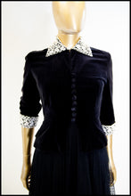 Vintage 1940s Black Velvet Evening Jacket