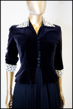 Vintage 1940s Black Velvet Evening Jacket