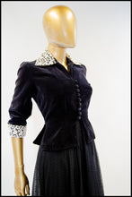 Vintage 1940s Black Velvet Evening Jacket