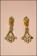 Vintage 1980s Rhinestone Chandelier Earrings