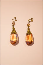 Vintage 1960s Large Pink Crystal Drop Earrings