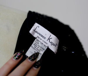 Vintage 1980s Black Beaded Novelty Candy Mini Dress