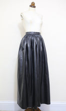 Vintage 1980s Black Faux Leather Maxi Skirt