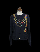 Vintage 1980s Black Novelty Chain Cardigan