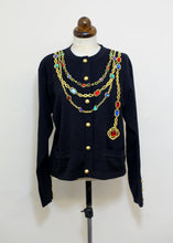 Vintage 1980s Black Novelty Chain Cardigan