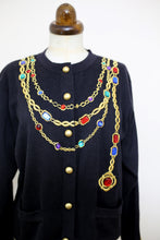 Vintage 1980s Black Novelty Chain Cardigan
