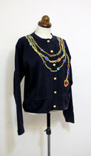 Vintage 1980s Black Novelty Chain Cardigan