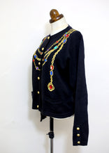 Vintage 1980s Black Novelty Chain Cardigan