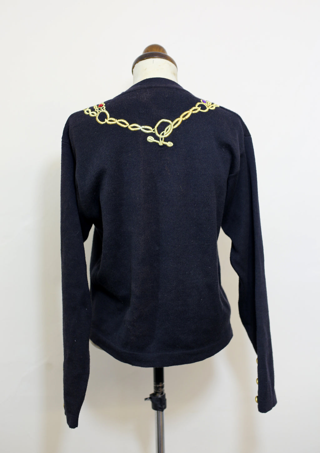 Vintage 1980s Black Novelty Chain Cardigan