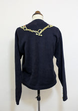 Vintage 1980s Black Novelty Chain Cardigan