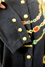 Vintage 1980s Black Novelty Chain Cardigan