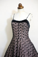 Vintage 1950s Black and Pink Lace Cocktail Dress