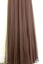 Vintage 1950s Dark Brown Silk Chiffon Maxi Dress