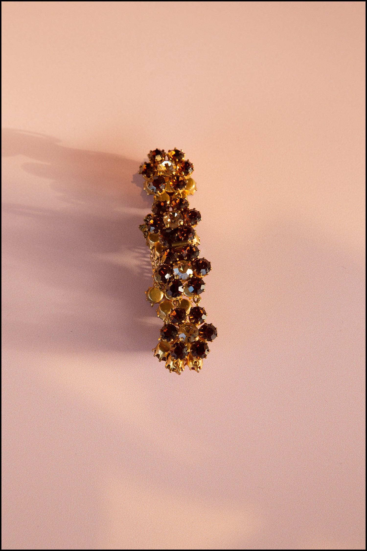Vintage 1960s Topaz Rhinestone Flower Bracelet